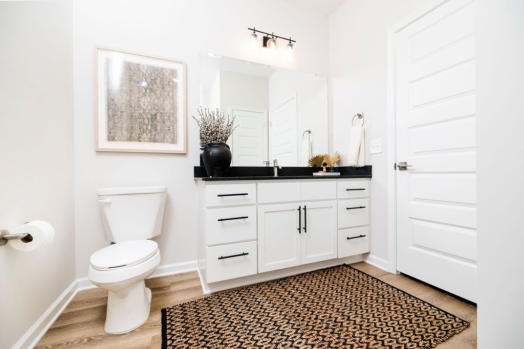 Interior image of a modern bathroom at Evolve St. James